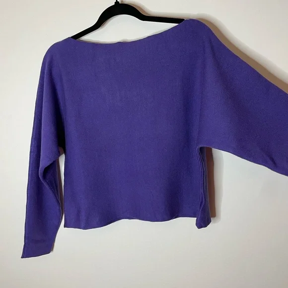 Purple Off-the-Shoulder Sweater - Picture 2 of 4